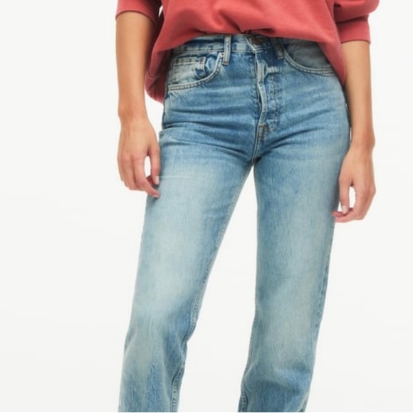 ZARA -THE STRAIGHT FULL LENGTH ZW JEANS LIMITED EDITION- SZ 2 button fly - Picture 1 of 5